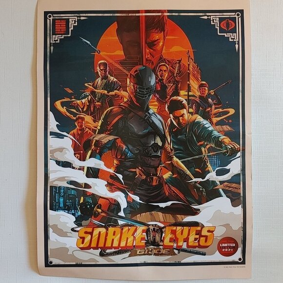GI JOE SNAKE EYES LIMITED EDITION 12" X 16" MOVIE POSTER ART PRINT 2021 HASBRO - Picture 1 of 4